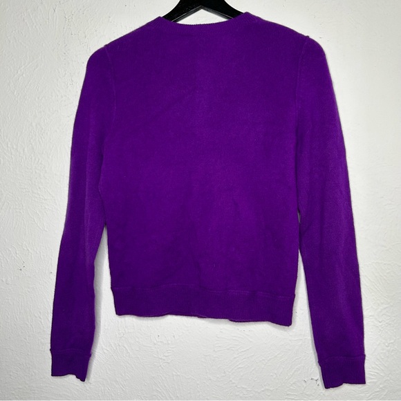 Bright Purple Only Mine Two-Ply Cashmere Button Down Sweater 100% cashmere - Picture 2 of 9